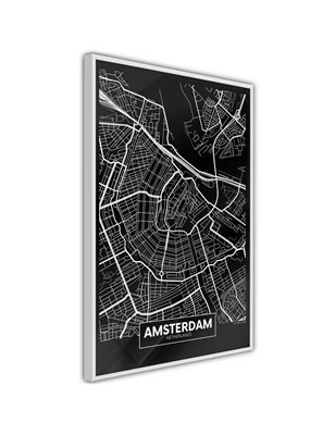 Poster  City Map: Amsterdam (Dark)